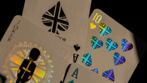 High-quality London Diffractor double metal playing cards with holographic design. Perfect for magic.