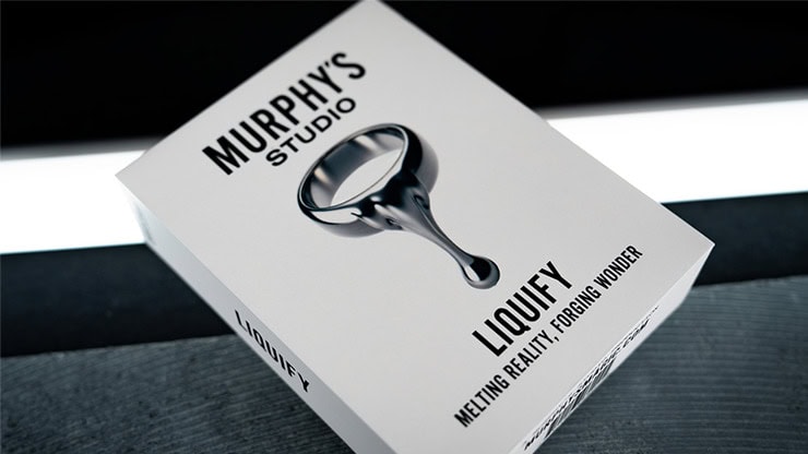 Close-up of the "Liquify" magic trick box by Tobias Dostal for illusions and mentalism.