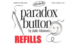 Refill set of 10 paradox buttons and 1 envelope for magic tricks by Julio Montoro and Ultrabello.
