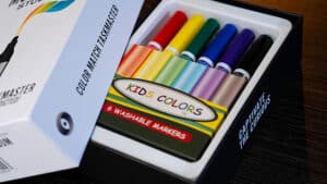 Color match markers set for magic tricks and illusions.