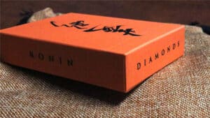 Ronin Diamond Clan playing cards box with vibrant orange design.