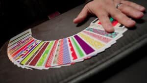 Ghost Deck playing cards for magic tricks, colorful and mysterious design.