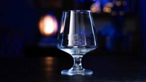 Close-up of Rising Card Parlor Trick glass by Murphy's Magic for magic performances.