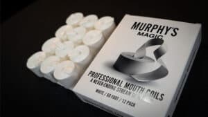 Mouth coils for magic tricks, 60ft white, 12-pack by Murphy's Magic. Perfect for professional illusi.