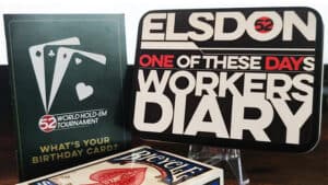 Close-up of playing cards and magic trick props for card magic enthusiasts.