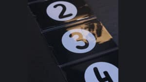 Close-up of numbered magic trick cards from Prestige Pro by Hide & Sergey Koller.