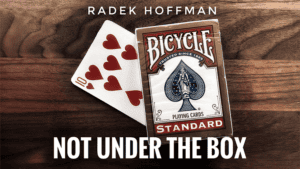 Radek Hoffman performs a card magic trick with playing cards and a box.