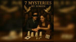 Mystery magic trick with Simon and a woman performing a card illusion.