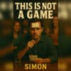 Cover image of "This Is Not A Game" eBook by Simon, featuring a man with a card on his forehead.
