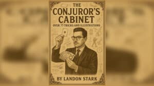 The Conjuror's Cabinet eBook cover featuring Landon Stark with magic props.