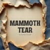 Close-up of torn paper revealing "Mammoth Tear" magic trick title.