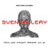 Svengallery poster featuring a mysterious figure with red text overlay.