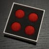 Red crochet balls for magic tricks and illusions. Perfect for close-up magic performances and captiv.