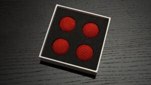 Red crochet balls for magic tricks and illusions. Perfect for close-up magic performances and captiv.