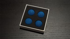 Blue crochet balls for magic tricks and illusions. Perfect for close-up magic performances and capti.