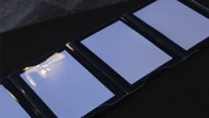 Close-up of Prestige Pro stage magic illusion with reflective surfaces.