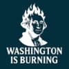 Illustration of a burning figure with the text "Washington is Burning" for magic and illusion effect.