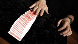 Close-up of a black art card pad set used in magic tricks by Bond Lee & Stephen Chan.
