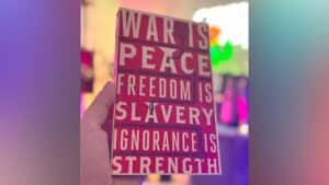 Prop resembling "War and Peace" book used in magic illusions.