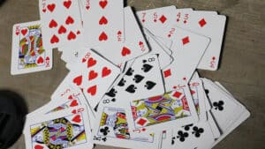 Mini Bicycle Cards, green deck of playing cards for magic tricks and card illusions.