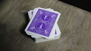 Purple Bicycle Cards for Magic Tricks and Card Illusions.