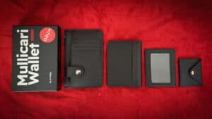 Mullicari Wallet by GRUM® with card slots and ID window for stylish organization.