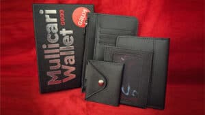 Elegant Mullicari Wallet by GRUM® with multiple card slots and a transparent ID window.