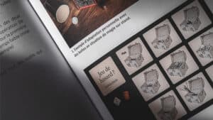 Up of a magic trick card game titled