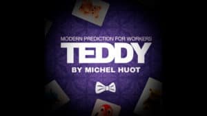 Close-up of a magic teddy bear card trick by Michel Huot for professional magicians.