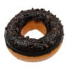 Delicious chocolate cookie donut with rich glaze and sprinkles, perfect for magic tricks and dessert.