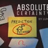 Magic trick prediction with house drawing on sticky note for absolute certainty.