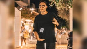 Magical levitation trick performed by Jack Nobile and Piero Puddu at night, showcasing impressive ma.