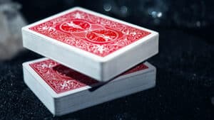 Close-up of Leviti Deck by PITATA, a high-quality playing card deck for magic tricks.