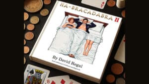 Magic trick book cover "HA-BRACADABRA II" by David Regal with playing cards and coins.