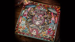 Colorful Grateful Dead themed jigsaw puzzle with intricate artwork and vibrant design.