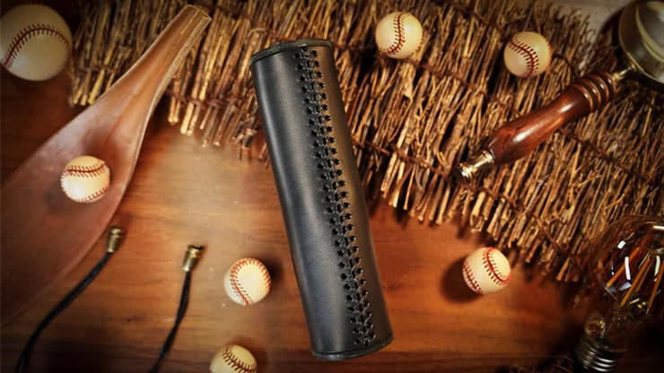 Close-up of the Chop Tube magic prop used in Dave Loosley's illusion.