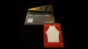 L.U.Z. magic kit box and stage card for performing illusions and tricks.