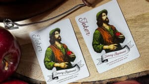 Johnny Appleseed playing card from the Midnight Cards deck featuring a classic illustration.