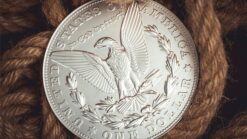 Large silver coin featuring the American eagle, part of the Bacon Jumbo Coin series.