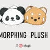 Morphing plush toy transforming from panda to raccoon, by Jackie Zhao and JT Magic.