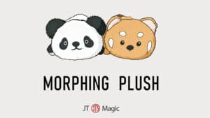Morphing plush toy transforming from panda to raccoon, by Jackie Zhao and JT Magic.