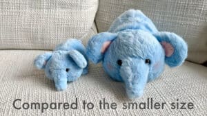 Large plush elephant transforming into a rabbit by Jackie Zhao and JT Magic.