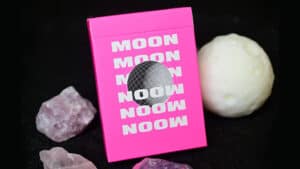Moon Pink Playing Cards with moon-themed design for magic tricks and card illusions.