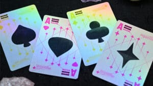 Set of Moon (White Holo) playing cards with holographic design for magic tricks and card illusions.