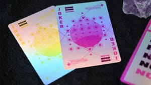 Moon (White Holo) playing cards with holographic design for magic performances and card tricks.