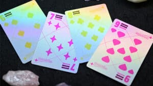 Elegant Moon (White Holo) playing cards with holographic design for magic performances and card tric.
