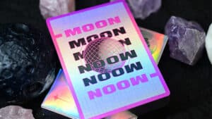 Moon (White Holo) playing cards with holographic design for magic tricks and card illusions.