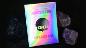 Holographic Moon Playing Cards with white holographic design and vibrant colors.