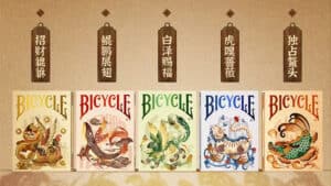Bicycle mascot playing cards featuring a legendary turtle character, perfect for magic tricks and ca.