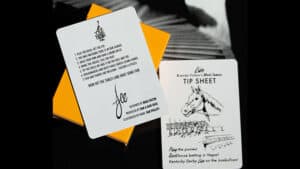 Close-up of Ace Fulton casino playing cards for magic tricks and card illusions.